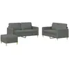 vidaXL Ensemble de canapés 3 pcs avec coussins Gris foncé Tissu