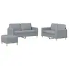 vidaXL Ensemble de canapés 3 pcs avec coussins Gris clair Tissu