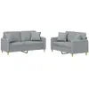 vidaXL Ensemble de canapés 2 pcs coussins gris clair tissu