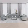 vidaXL Ensemble de canapés 3 pcs coussins gris clair tissu