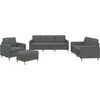 vidaXL Ensemble de canapés 4 pcs avec coussins Gris foncé Tissu