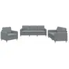 vidaXL Ensemble de canapés 3 pcs avec coussins Gris clair Tissu