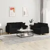 vidaXL Ensemble de canapés 2 pcs avec coussins noir tissu