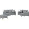 vidaXL Ensemble de canapés 3 pcs coussins gris clair tissu