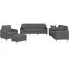 vidaXL Ensemble de canapés 4 pcs coussins gris foncé tissu