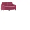 vidaXL Ensemble de canapés 3 pcs avec coussins rouge bordeaux velours