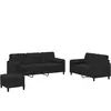 vidaXL Ensemble de canapés 3 pcs avec coussins noir velours