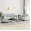 vidaXL Ensemble de canapés 3 pcs avec coussins gris clair velours