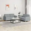 vidaXL Ensemble de canapés 2 pcs avec coussins Gris clair Tissu