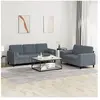 vidaXL Ensemble de canapés 2 pcs avec coussins gris foncé velours