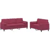 vidaXL Ensemble de canapés 2 pcs avec coussins rouge bordeaux velours