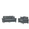 vidaXL Ensemble de canapés 2 pcs avec coussins gris foncé velours