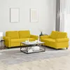 vidaXL Ensemble de canapés 2 pcs avec coussins Jaune Velours