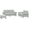vidaXL Ensemble de canapés 3 pcs avec coussins Gris clair Velours