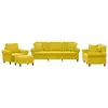 vidaXL Ensemble de canapés 4 pcs avec coussins jaune velours