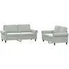 vidaXL Ensemble de canapés 2 pcs avec coussins Gris clair Velours
