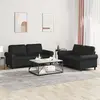 vidaXL Ensemble de canapés 2 pcs avec coussins Noir Similicuir