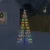 vidaXL Arbre de Noël lumineux sur mât de drapeau 200 LED coloré 180 cm