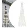 vidaXL Arbre de Noël lumineux sur mât de drapeau 1534 LED blanc 500 cm