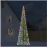 vidaXL Arbre de Noël lumineux sur mât de drapeau 1534 LED coloré 500cm