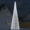 vidaXL Arbre de Noël lumineux sur mât de drapeau 3000 LED blanc 800 cm