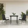 VIDAXL Ensemble à manger de jardin 3 pcs noir textilène et acier 3200702