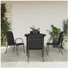 vidaXL Ensemble à manger de jardin 5 pcs noir textilène et acier