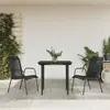 vidaXL Ensemble à manger de jardin 3 pcs noir textilène et acier
