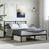 vidaXL Cadre de lit métal avec tête de lit noir 150x200 cm