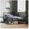 vidaXL Cadre de lit métal avec tête de lit noir 90x190 cm