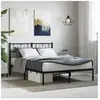 vidaXL Cadre de lit métal avec tête de lit noir 120x190 cm