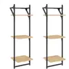 vidaXL Étagères murales à 3 niveaux avec barres 2 pcs chêne sonoma