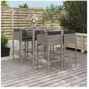 vidaXL Ensemble de bar de jardin 5 pcs avec coussins gris poly rotin
