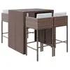vidaXL Ensemble de bar de jardin avec coussins 5 pcs marron poly rotin