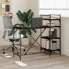vidaXL Bureau d'ordinateur avec étagères noir 120x47x109 cm