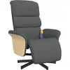 vidaXL Fauteuil inclinable de massage et repose-pieds gris foncé tissu