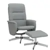vidaXL Fauteuil inclinable avec repose-pied gris clair tissu