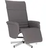 vidaXL Fauteuil inclinable avec repose-pieds gris similicuir