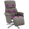 vidaXL Fauteuil inclinable de massage avec repose-pieds taupe tissu