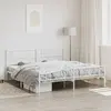 Vidaxl cadre de lit métal sans matelas et pied de lit blanc 193x203 cm