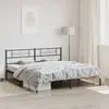 vidaXL Cadre de lit métal avec tête de lit noir 193x203 cm