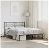 vidaXL Cadre de lit métal avec tête de lit noir 140x190 cm
