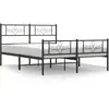 vidaXL Lit métallique sans matelas avec pied de lit noir 160x200 cm