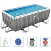 Bestway Ensemble de piscine rectangulaire Power Steel 412x201x122 cm