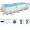 Bestway Ensemble de piscine Power Steel Rectangulaire 488x244x122 cm