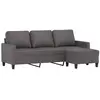 vidaXL Canapé à 3 places avec repose-pieds Gris 180 cm Similicuir