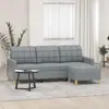 vidaXL Canapé à 3 places avec repose-pieds Gris clair 180 cm Tissu