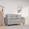 vidaXL Canapé 2 places avec oreillers gris clair 120 cm