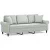 vidaXL Canapé 3 places avec oreillers gris clair 180 cm velours