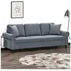 vidaXL Canapé 3 places avec oreillers gris foncé 180 cm velours